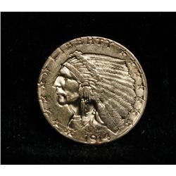 1914-d $2 1/2 Gold Indian Grades Select Uncirculated ms63