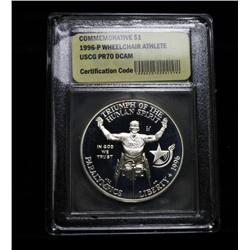1996-p Paralympics (Wheel Chair Athlete) Proof Commemorative Dollar Graded PR70 DCAM