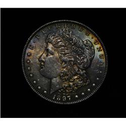 Rainbow Toned 1897-p Morgan Dollar Grades Gem Uncirculated ms65