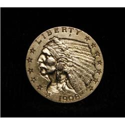 1908-p $2 1/2 Gold Indian Grades Select Uncirculated ms63