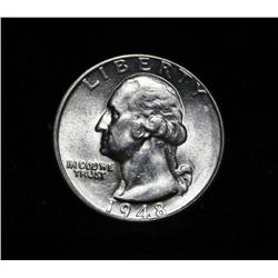 1948-d Washington Quarter 25c Grades Choice Uncirculated ms63