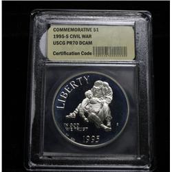 1995-s Civil War Battlefields Proof Commemorative Dollar Graded PR70 DCAM