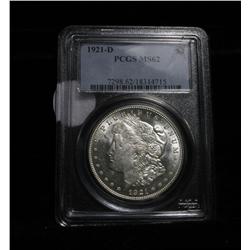 PCGS 1921-d Morgan Dollar graded ms62