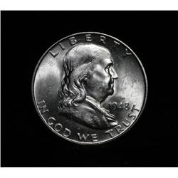 1948-d Franklin Half Dollar Grades Gem Uncirculated ms65 FBL