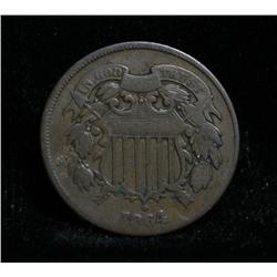 1864 2 Cent Piece Grades F12