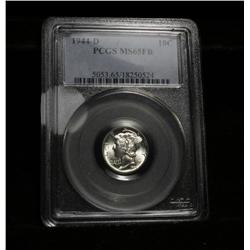 PCGS 1944-d Liberty Head 'Mercury' Dime Graded ms65 FSB