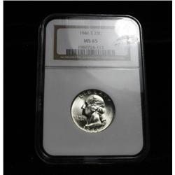 NGC 1946-s Washington Quarter 25c Graded Gem Uncirculated ms65