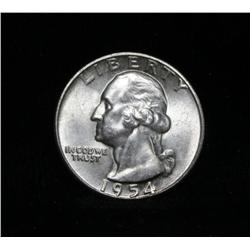 1954-p Washington Quarter 25c Grades Choice Uncirculated ms64