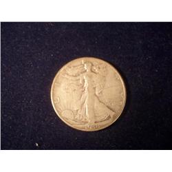 1938-D Silver Half Dollar VG