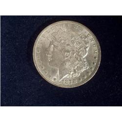 1878 Silver Morgan Dollar - 7 Feather - AU