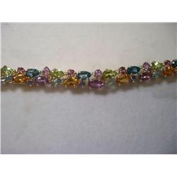 14K Gold Multicolored Stone Bracelet