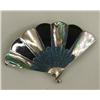 Image 1 : Mexican Sterling Turquoise Fan Pin/Pendant