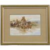 Image 1 : Framed Print, River Crossing, By C. Russell
