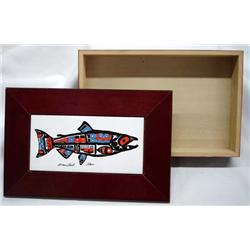 Northwest Coast Tile & Wood Storage Box by R Leask