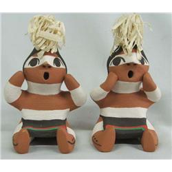 Pr Native American Koshare Clown Pottery By Alma