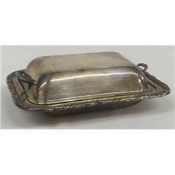Old English Reproduction Silverplate Butter Dish