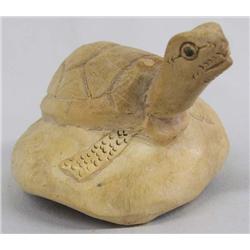 Carved Wooden Mushroom Turtle