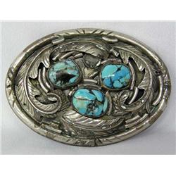 Native American Navajo Turquoise Belt Buckle