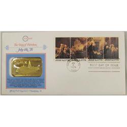 1976 First Day Cover & Bronze Proof Stamp Set