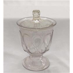 Antique Sun Purple Glass Pedestal Sugar Bowl