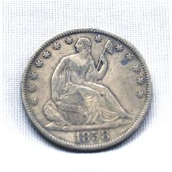 1858 O Silver Half Dollar