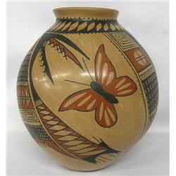 Mata Ortiz Polychrome Butterfly Pot