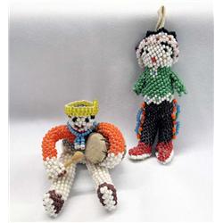 Two Native American Zuni Beaded Dolls