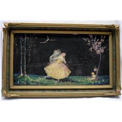 Art Nouveau Painting ''Love Melody'' by Mary Gold