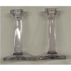 Antique Purple Glass Candlesticks