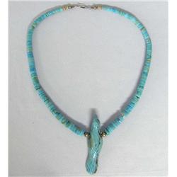 Native American Navajo Turquoise Bird Necklace