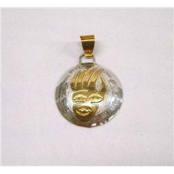 Native American Navajo Silver Overlay Pendant