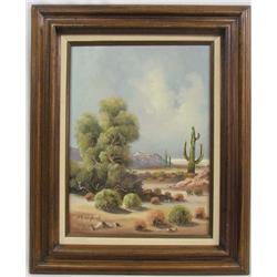 Original Painting Desert Scene By Hobart