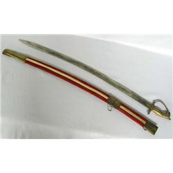 Brass Handled East Indian Sword in Sheath