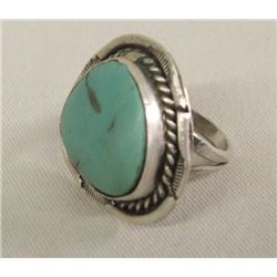 Native American Navajo Silver with Turquoise Ring