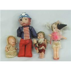4 Antique Celluloid Dolls