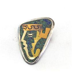 Taxco Sterling Inlay Pin/Pendant