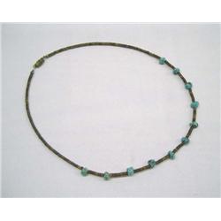 Native American Navajo Turquoise Heshi Necklace