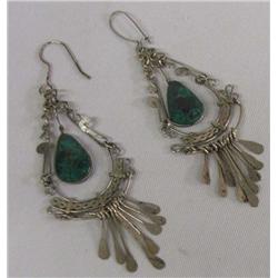 Mexican Silver Fillagree Pierced Earrings