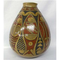 Mata Ortiz Polychrome Fish Pot by Daniel Gonzalez