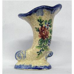 Occupied Japan Pottery Cornucopia Bud Vase