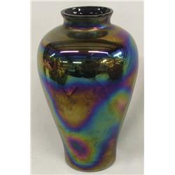 Iridescent Gold & Purple Glass Vase