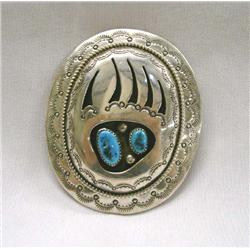 Native American Navajo Silver Belt Buckle