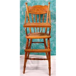 Vintage All Wood Child's High Chair MUST PICK UP