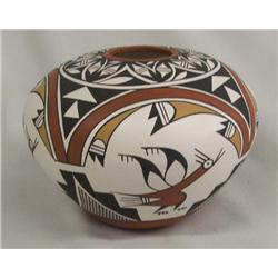 Native American Zia Pottery Jar By CJ Shije