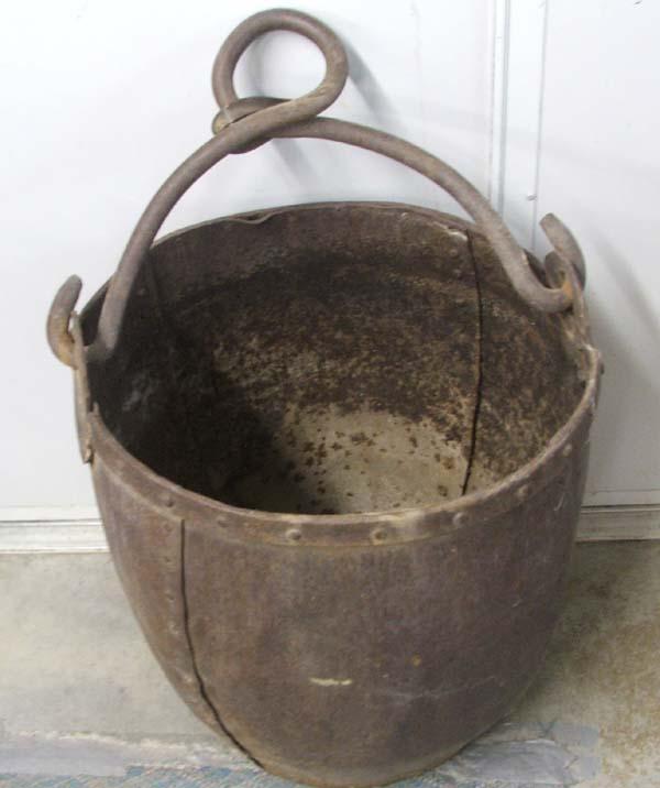 Antique Iron Ore Bucket MUST BE PICKED UP