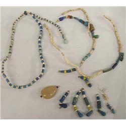 Egyptian Faience & Bone Beads Necklace