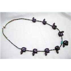 Native American Navajo Sugilite Fetish Necklace