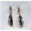Image 1 : Native American Zuni 14Kt Gold Pierced Earrings