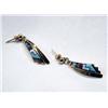 Image 2 : Native American Zuni 14Kt Gold Pierced Earrings