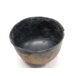 Prehistoric Mimbres Black Burnished Helmet Bowl